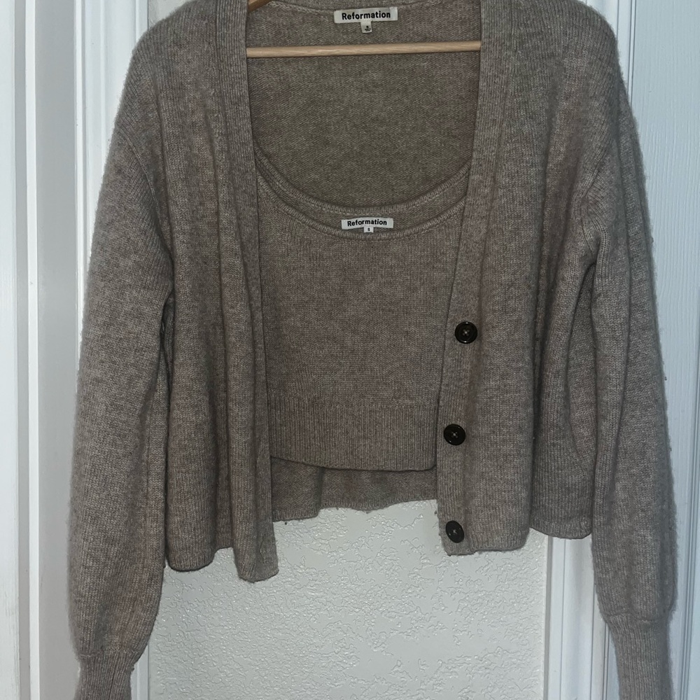 Reformation Cashmere Cardigan Set